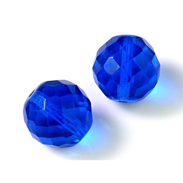 Glasschliffperlen 16 mm Blau (30100) 2 Stck.