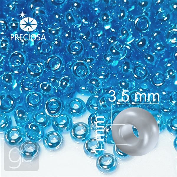 Preciosa Perlen Rocailles 7/0 3,5 mm Blau (1055_7XL) 50 g
