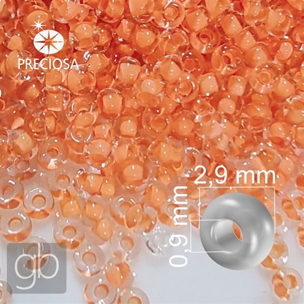 Preciosa Perlen Rocailles 8/0 2,9 mm Orange (2149_8XL) 50 g