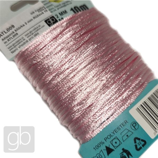 Satinkordel 2 mm Rosa 10 m ATL009