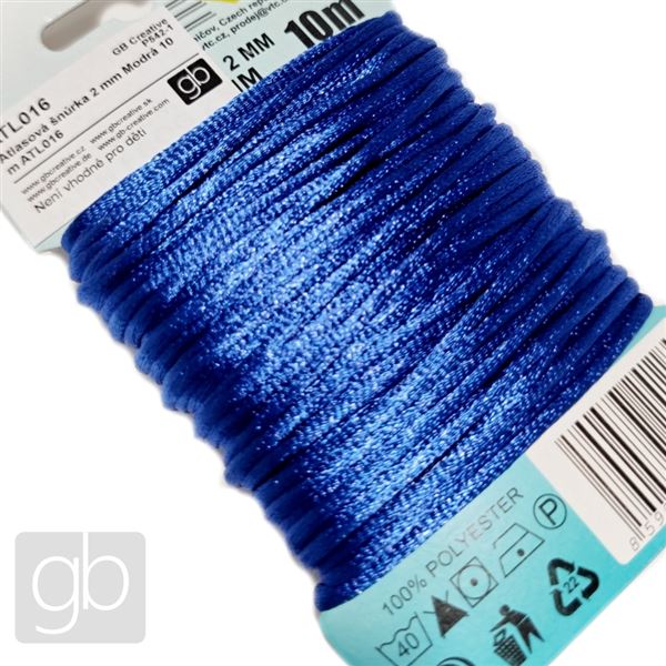 Satinkordel 2 mm Blau 10 m ATL016