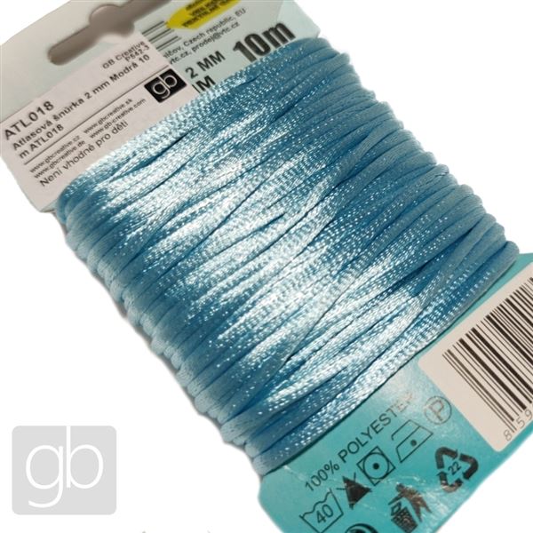 Satinkordel 2 mm Blau 10 m ATL018