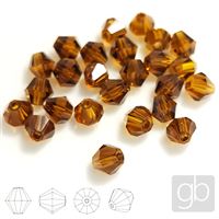 Glasschliffperle Bicone Rondele 4 mm 25 mm Braun SL_F4_114