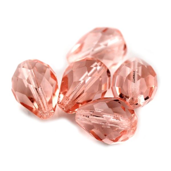 Glasschliffperlen Birne  13x10 mm (Rosa)