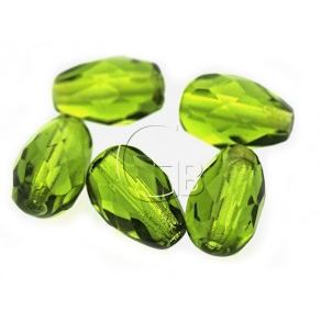 Glasschliffperlen Birne  10x7 mm (Gr�n)
