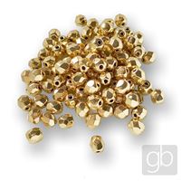 Glasschliffperle Runde 4 mm Golden (00030-26200) 100 Stck.