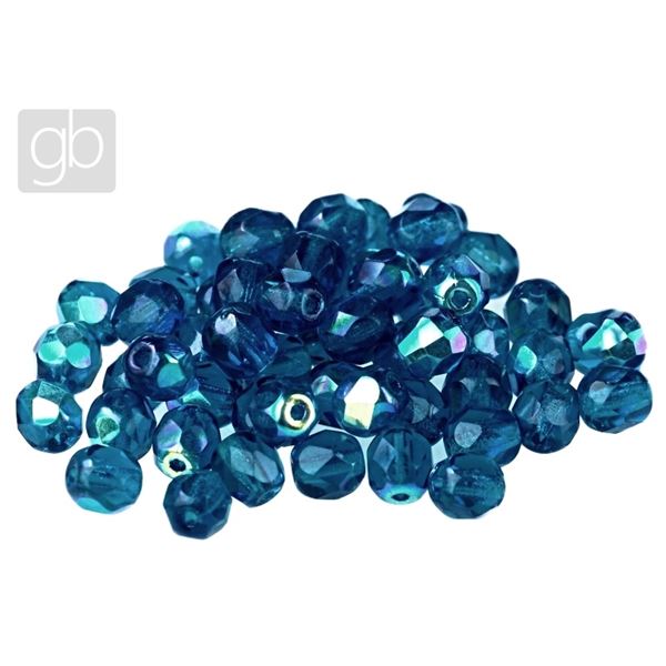 Geschliffeneperlen K�gelchen 4 mm Blau (60100 28701) 100 St
