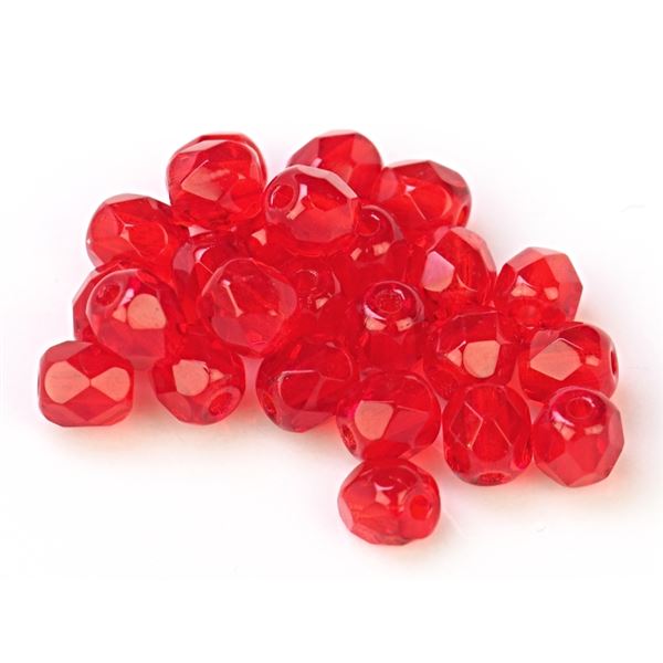 Geschliffeneperlen K�gelchen 4 mm Rot (90070 0000) 100 St