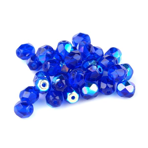 Geschliffeneperlen K�gelchen 6 mm Blau (30100 28701) 50 St