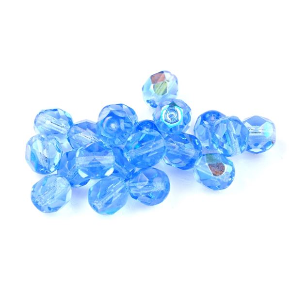 Geschliffeneperlen K�gelchen 6 mm Blau (30030 28701) 50 St