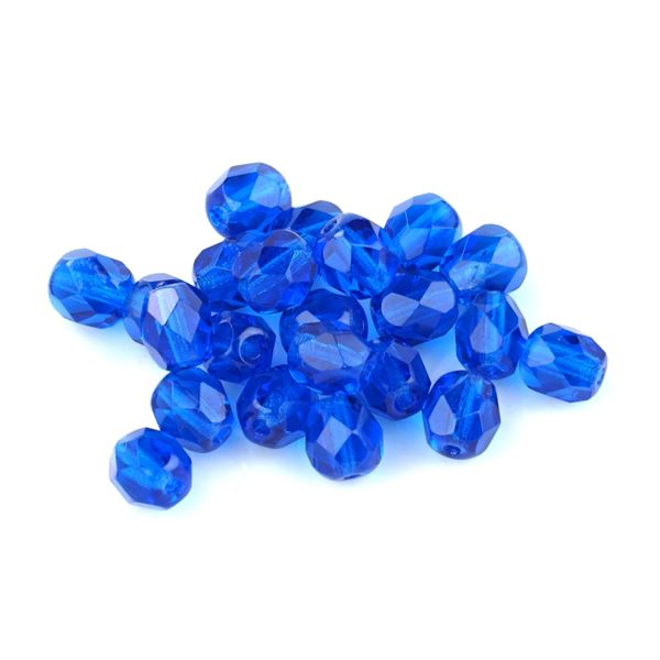 Geschliffeneperlen K�gelchen 6 mm Blau (30080) 50 St