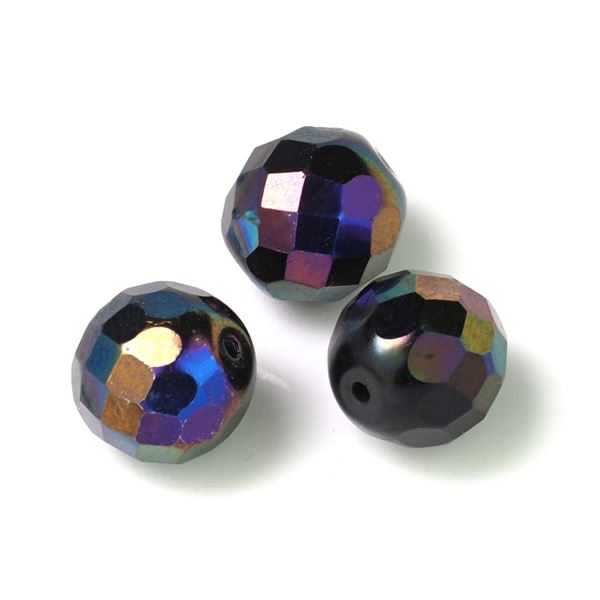 Glasschliffperlen 10 mm Schwarz (23980 28701) 3Stck.