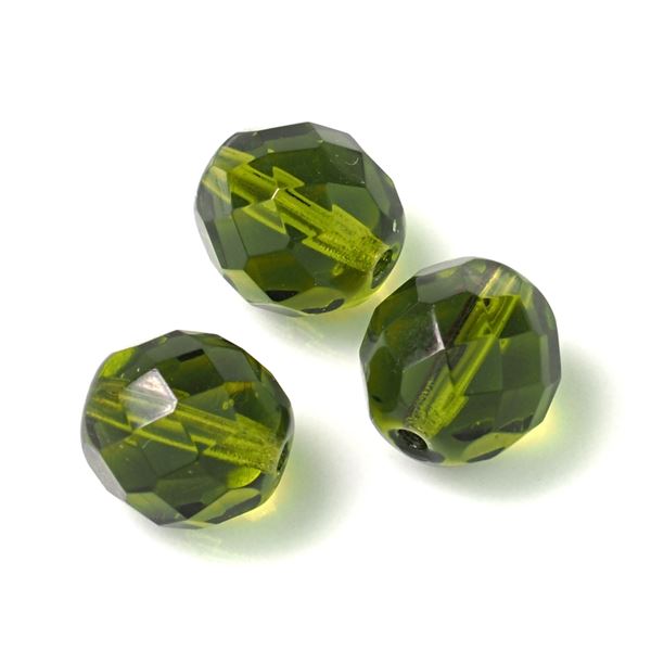 Glasschliffperlen 10 mm Gr�n (BRK10007) 3Stck.