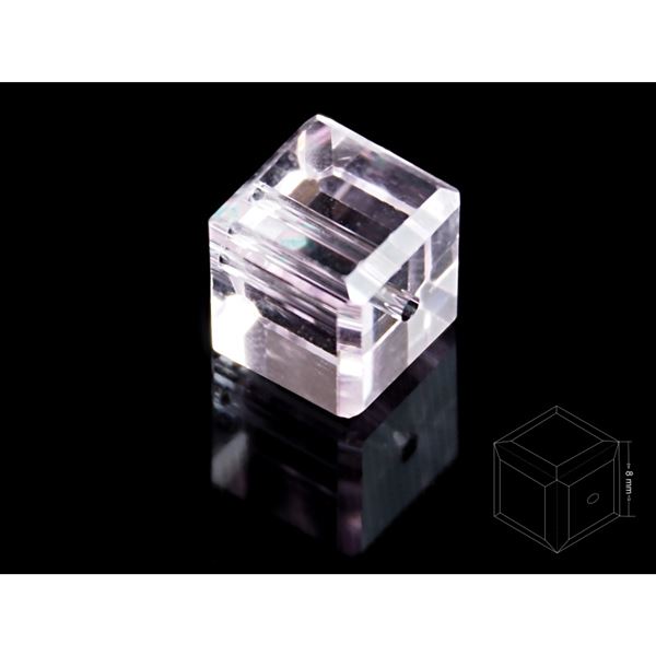 W�rfel Geschliffeneperlen 8 mm Rosa BRKO8002