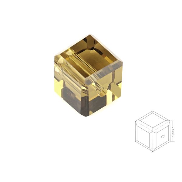 W�rfel Geschliffeneperlen 8 mm Gelb BRKO8008