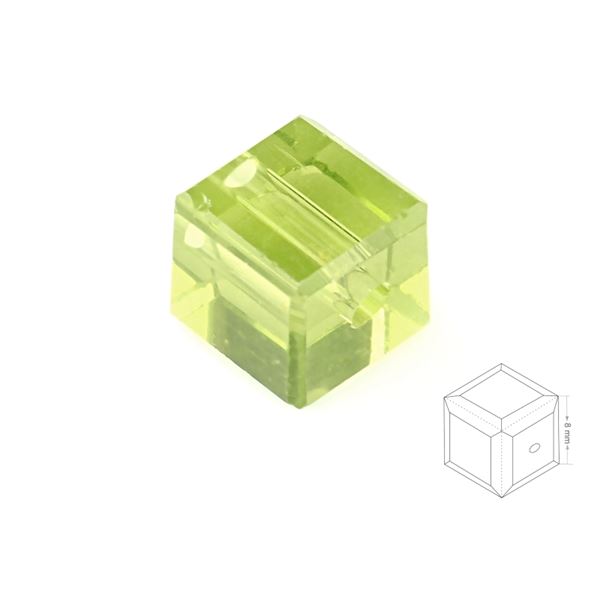 W�rfel Geschliffeneperlen 8 mm Gr�n BRKO8017