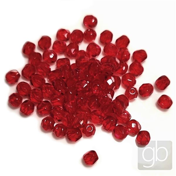 Geschliffeneperlen Kgelchen 4 mm Rot (90100-00000) 100 Stck.