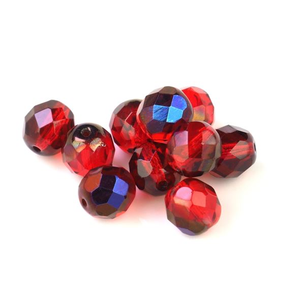 K�gelchen Geschliffeneperlen 8 mm Rot (90120 AB) 10 St
