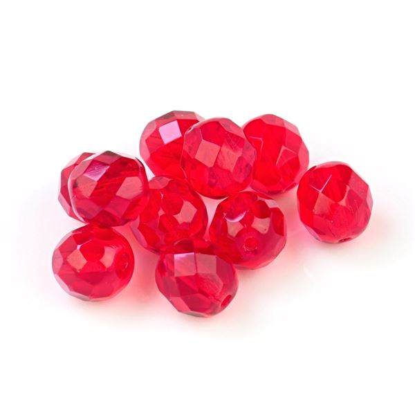 K�gelchen Geschliffeneperlen 8 mm Rot (90090) 10 St