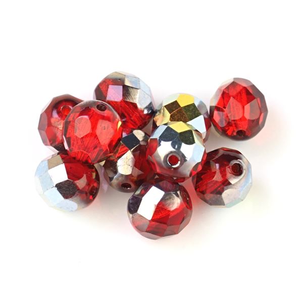 K�gelchen Geschliffeneperlen 8 mm Rot (90120 28001) 10 St