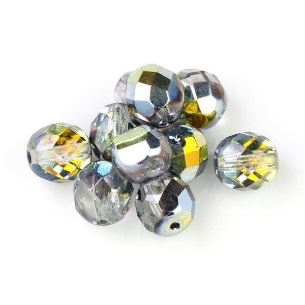 K�gelchen Geschliffeneperlen 8 mm Klar s pokovem (00030 28001) 10 St