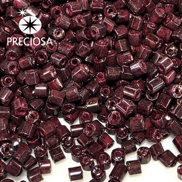 St�bchen Preciosa Bugles 2 mm Rot Travertin 99190 50 g