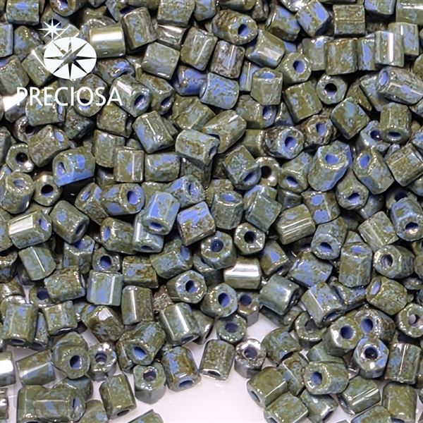 St�bchen Preciosa Bugles 2 mm Blaugr�ner Travertin 39940 50 g