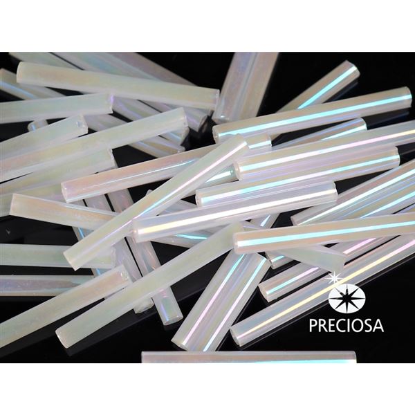 Stbchen Preciosa Perlen 25 mm Wei AB (57205) 20 g