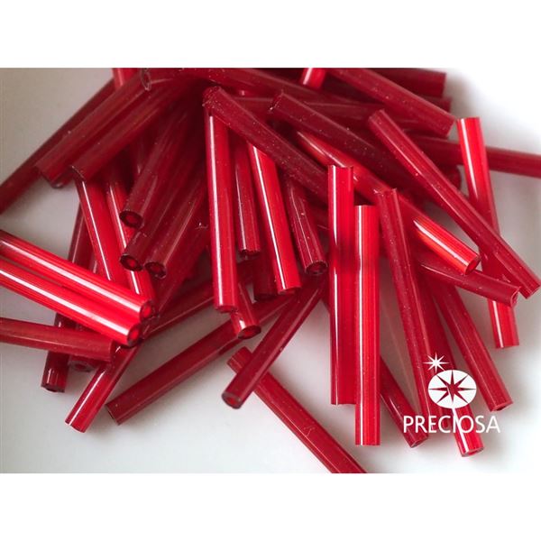 Stbchen Preciosa Perlen 25 mm Roter Satin (95081) 20 g