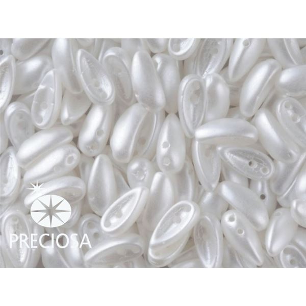 PRECIOSA Chilli Perlen 4x11 mm 15 Stck. Weiss (02010 25E01)