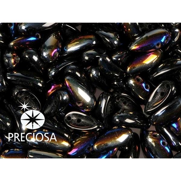 PRECIOSA Chilli Perlen 4x11 mm 15 Stck. Schwarz (23980 28101)