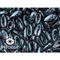 PRECIOSA Chilli Perlen 4x11 mm 15 Stck. Schwarz+grün (23980 45707)