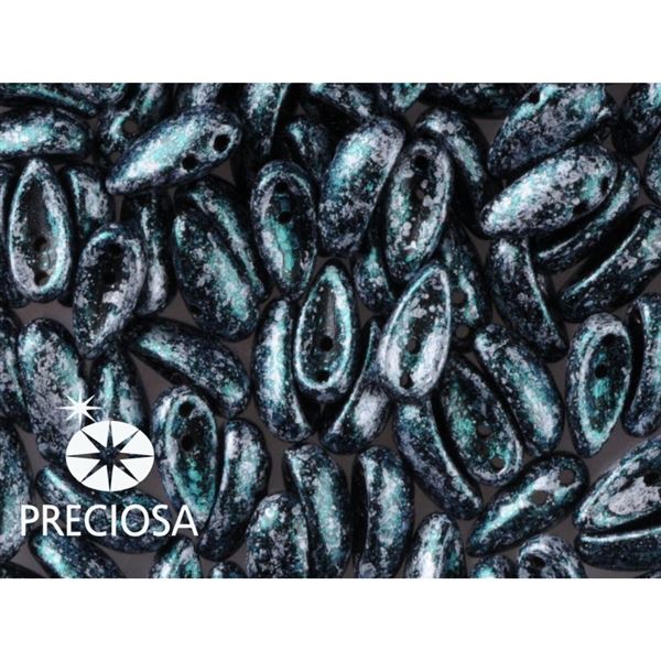 PRECIOSA Chilli Perlen 4x11 mm 15 Stck. Schwarz+grn (23980 45707)