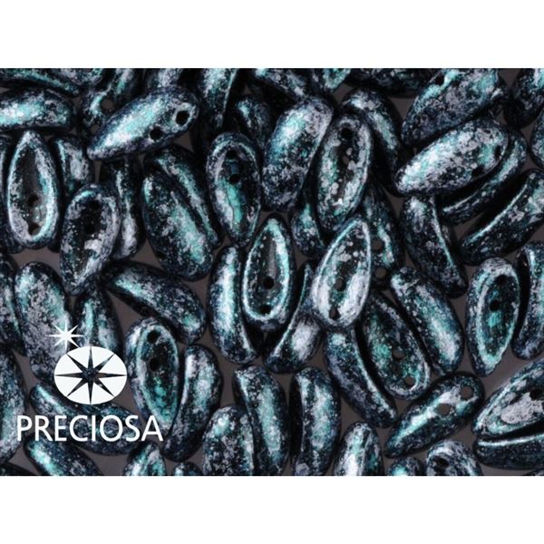 PRECIOSA Chilli Perlen 4x11 mm 15 Stck. Schwarz+gr�n (23980 45707)