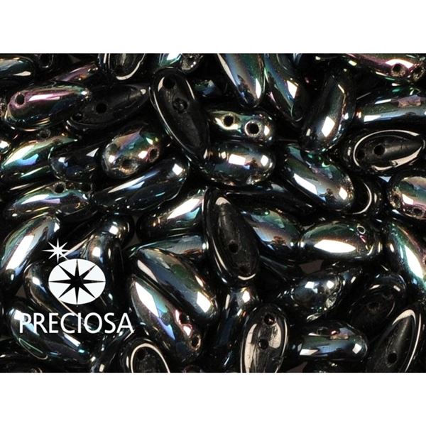 PRECIOSA Chilli Perlen 4x11 mm 15 Stck. Schwarz (23980 29121)