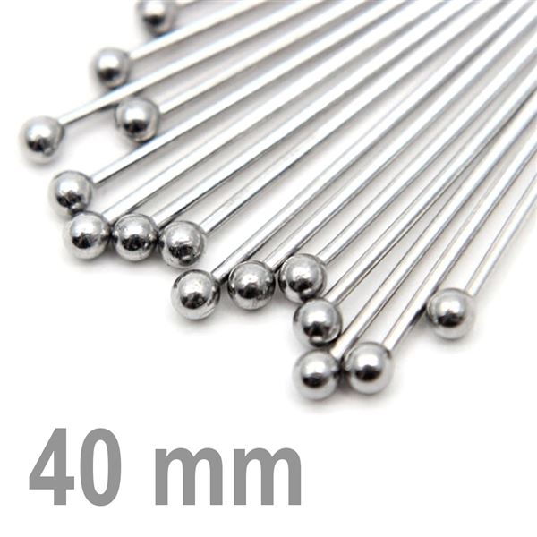 Edelstahl Ball Kopf Pins 40 mm 10 Stck.