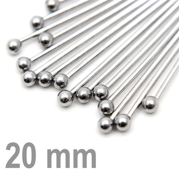 Edelstahl Ball Kopf Pins 20 mm 5 Stk