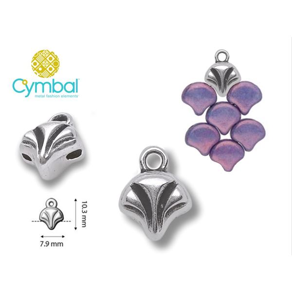 CYMBAL MODESTOS GINKO BEAD ending Ant. Silber