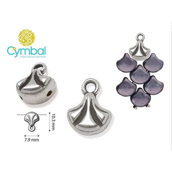 CYMBAL PADANASSA GINKO BEAD ending Ant. Silber