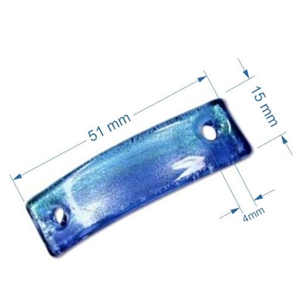 Perlen gebogener Zwei-Loch-Abstandshalter aus gehrtetem Glas