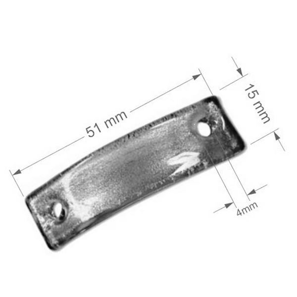 Perlen gebogener Zwei-Loch-Abstandshalter aus gehrtetem Glas DV002