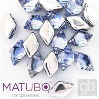 GEMDUO Matubo 8 x 5 mm Blau + Silber S11C010