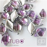 GEMDUO Matubo 8 x 5 mm Lila + Silber S11C26536