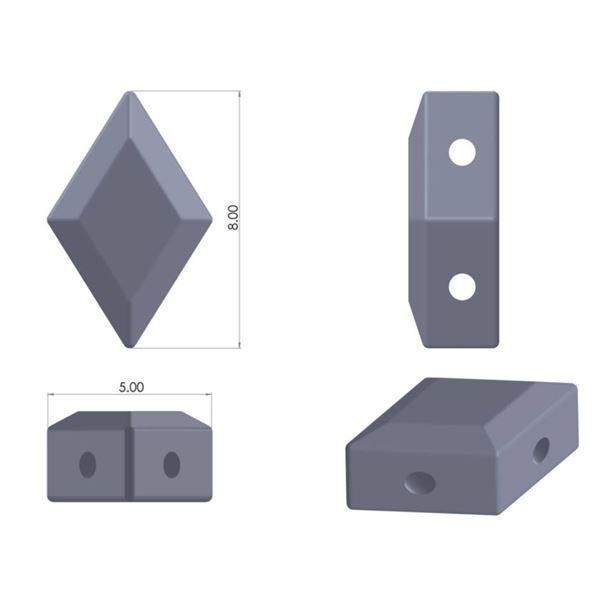 GEMDUO Matubo 8 x 5 mm Grau 40010-00000