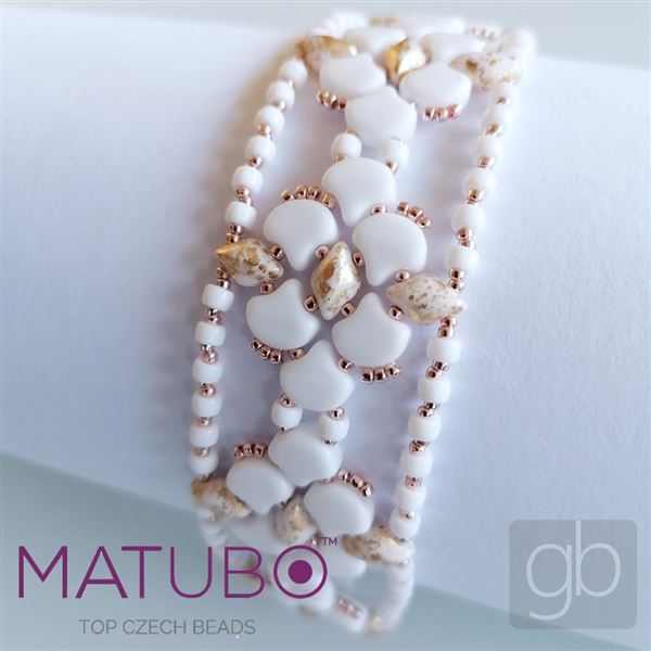 GEMDUO Matubo 8 x 5 mm Wei + Gold 03000-94401