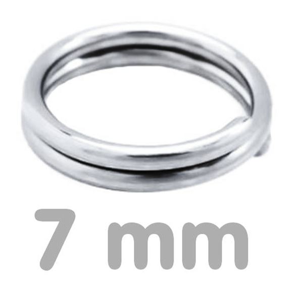 Doppelverbindungsring Chirurgischer Stahl 7 mm (10 Stck.)