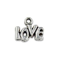 Anhänger LOVE (12 x 7 mm) Alt Silber