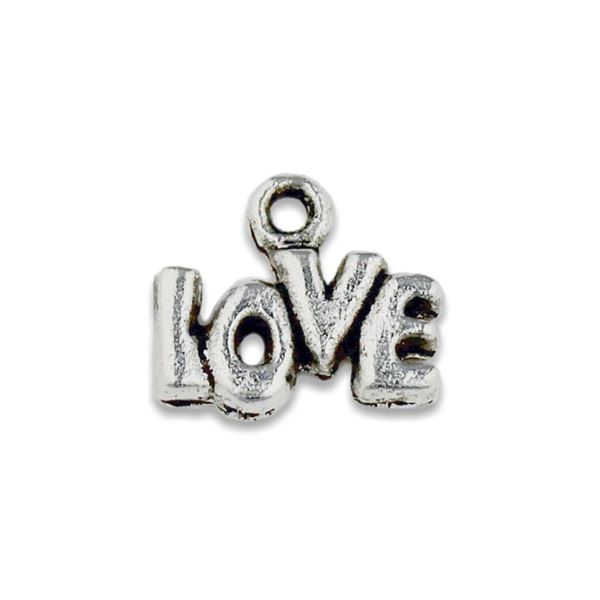 Anh�nger LOVE (12 x 7 mm) Alt Silber