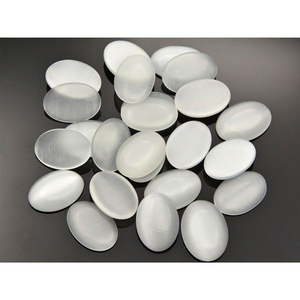 Cabochon Oval Cat Eyes Wei� 25x18 mm