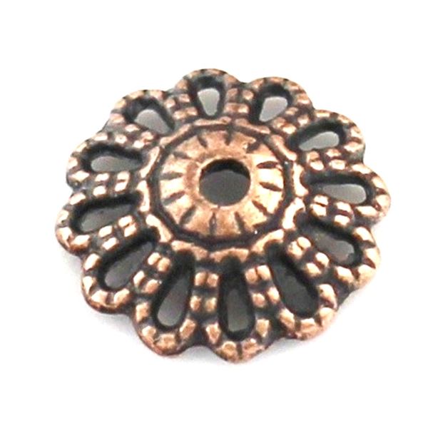 Endkappe geschm�ckt 12x3 mm Altes Kupfer KAPL009 K2397